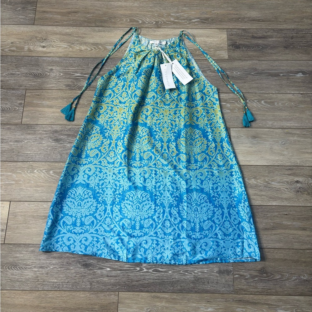 Love Kyla Anastsia Dress Women’s Sz S Silk Blend Tassles Boho Anthropologie NWT